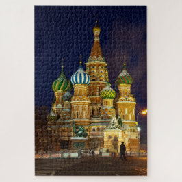 Schöne Zwischenkathedrale Moskau in der Nacht Puzzle
