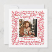 Schönen Branchen Rot und Weiß Foto Weihnachten (Vorderseite)