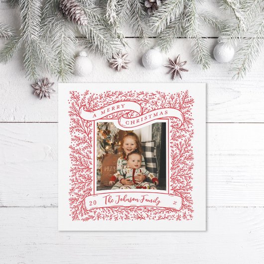 Schönen Branchen Rot und Weiß Foto Weihnachten