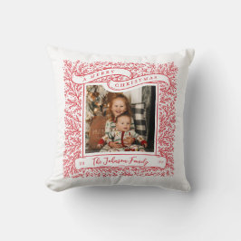 Schönen Branchen Rot und Weiß Foto Weihnachten Kissen