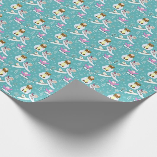 Schönen Eulen zum Wintertag Geschenkpapier (Ecke)