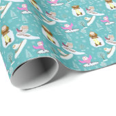 Schönen Eulen zum Wintertag Geschenkpapier (Rolleneckpunkt)