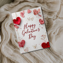 Schönen Galentine’s Day Elegantes Herz Blumenkarte