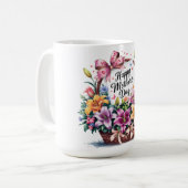 Schönen glücklichen Muttertag Mama Kaffeetasse (Vorderseite Links)