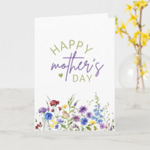 Schönen Muttertag Elegante Aquarell-Wildblumen