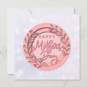 Schönen Muttertag Elegante moderne rosa Blumen Einladung