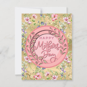 Schönen Muttertag Elegante moderne rosa Blumen Postkarte
