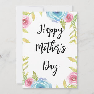 Schönen Muttertag Elegante rosa und blaue Blumen Karte