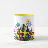Schönen Muttertag Schöne Blumen Federn Tasse (Zentrum)