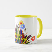 Schönen Muttertag Schöne Blumen Federn Tasse (VorderseiteRechts)