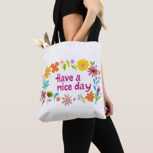 Schönen Tag Bunte Blumen Cute Tasche
