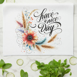 Schönen Tag floral Geschirrtuch