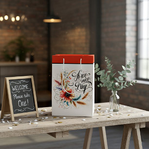Schönen Tag floral Mittlere Geschenktüte