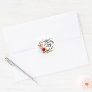 Schönen Tag floral Runder Aufkleber