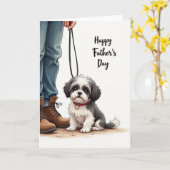 Schönen Vatertag Hund Karte (Gelbe Blume)