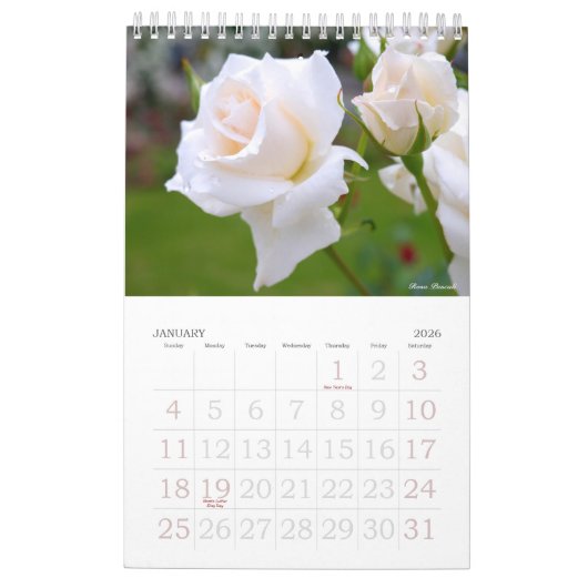Schönerタプレ Roseダ Kalender (Jan 2026)