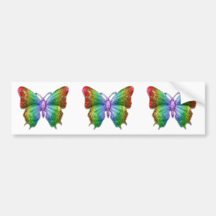 Schöner 3D Jeweled Regenbogen-Schmetterling Autoaufkleber