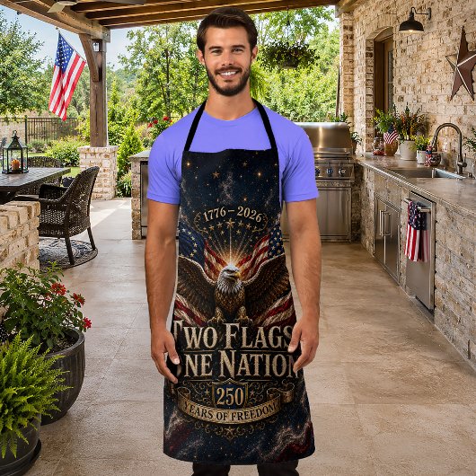 Schöner 4. Juli BBQ Zwei Flaggen Eine Nation Schürze
