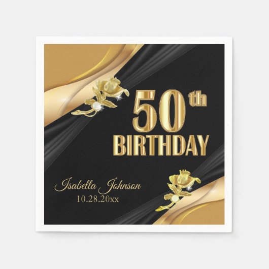 Schöner 50. Geburtstag Serviette (Vorderseite)