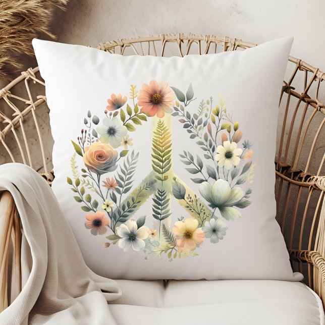 Schöner 70er Retro Peace Sign Kissen (Von Creator hochgeladen)