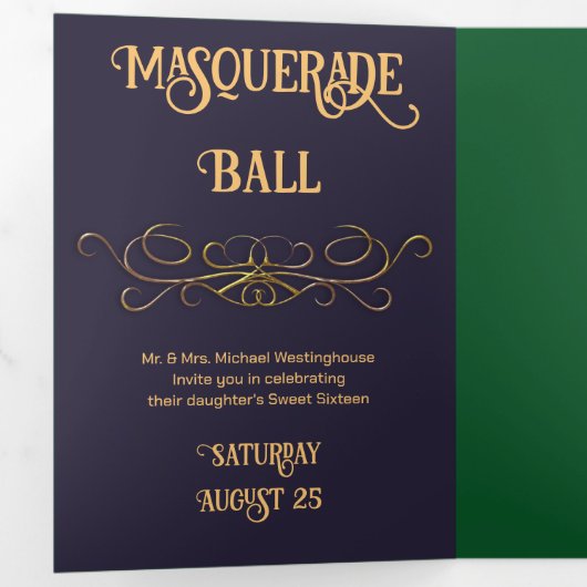 Schöner Abend Masquerade Ball Einladung (Innen Erste Seite)