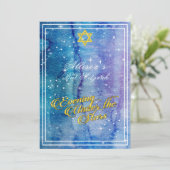 Schöner Abend unter dem Star Gold Bat Mitzvah, Einladung (Stehend Vorderseite)
