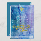Schöner Abend unter dem Star Gold Bat Mitzvah, Einladung (Vorne/Hinten)
