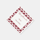 Schöner Abschluss aus Weiß und Burgund Serviette (Ecke)