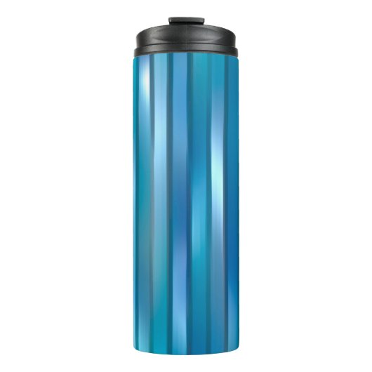 Schöner, abstrakter, blauer Hintergrund mit l Thermosbecher (Vorderseite)