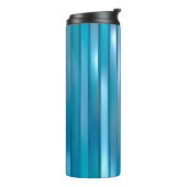 Schöner, abstrakter, blauer Hintergrund mit l Thermosbecher (Nach links gedreht)