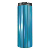 Schöner, abstrakter, blauer Hintergrund mit l Thermosbecher (Rückseite)