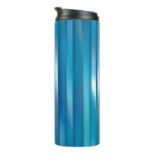 Schöner, abstrakter, blauer Hintergrund mit l Thermosbecher (Nach rechts gedreht)