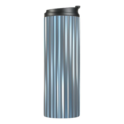 Schöner, abstrakter, blauer Hintergrund mit l Thermosbecher (Nach links gedreht)