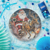 Schöner Abstrakter Weihnachtsmann und Rentier im G Pappteller (Party)