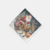 Schöner Abstrakter Weihnachtsmann und Rentier im G Serviette (Ecke)