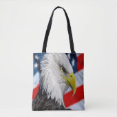 Schöner Adlerkopf und eine amerikanische Flagge 1 Tasche (Vorderseite)