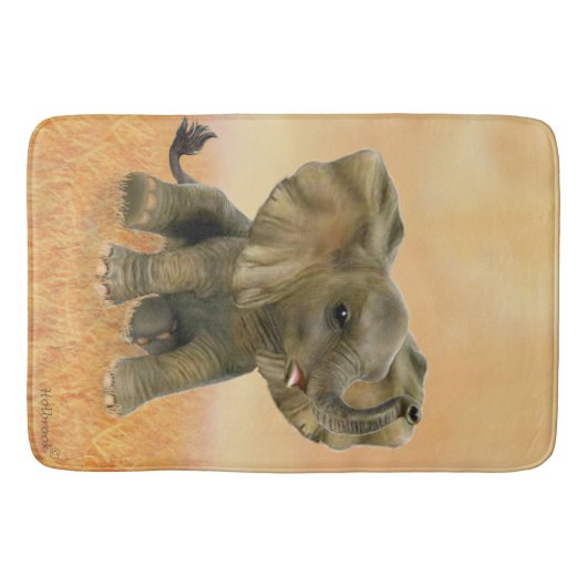 Schöner afrikanischer Baby-Elefant Badematte (Vorderseite)