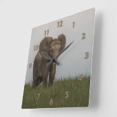 Schöner afrikanischer Bush-Elephant Quadratische Wanduhr (Winkel)