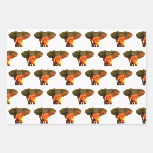 Schöner afrikanischer Elefant im Serengeti Sunset Geschenkpapier Set (Vorderseite 3)