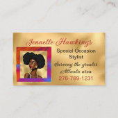 Schöner afrikanischer Goldene Look Visitenkarte (Vorderseite)