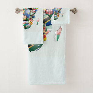 Schöner afrikanischer Kontinent - farbenfrohe Kart Badhandtuch Set