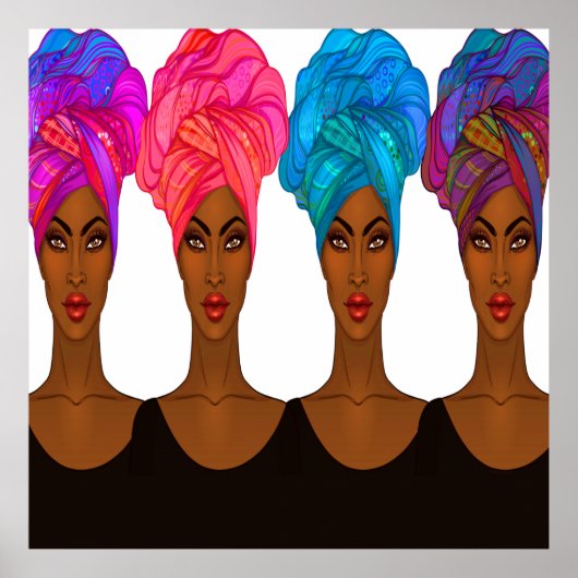 Schöner Afroamerikaner - Schwarzes Frauenposter Poster (Vorne)