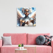Schöner afroamerikanischer Angel Ethereal Leinwanddruck (Insitu (Wohnzimmer))