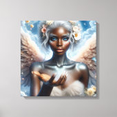Schöner afroamerikanischer Angel Ethereal Leinwanddruck (Vorderseite)