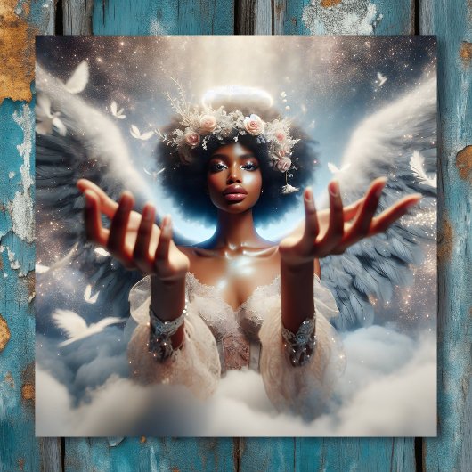 Schöner afroamerikanischer Angel Ethereal Poster