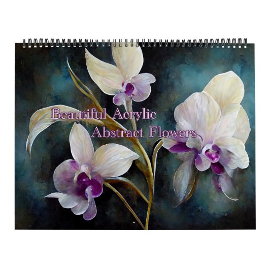 Schöner Akryllischer Blume Abstrakter Kalender (Titelbild)