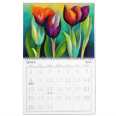 Schöner Akryllischer Blume Abstrakter Kalender (Mär 2026)