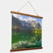 Schöner Alpensee in den Italienischen Alpen Wandteppich Mit Holzrahmen (Gewinkelt)