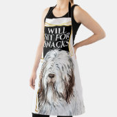 Schöner alter Schafhund für Snacks Aquarellkunst Schürze (InSitu)