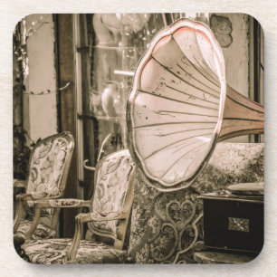 Schöner alter Stil Antique Phonograph Getränkeuntersetzer